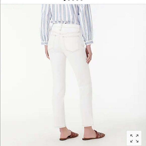 J.Crew 9" vintage straight jean white gold stitch* - Picture 3 of 6